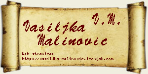 Vasiljka Malinović vizit kartica